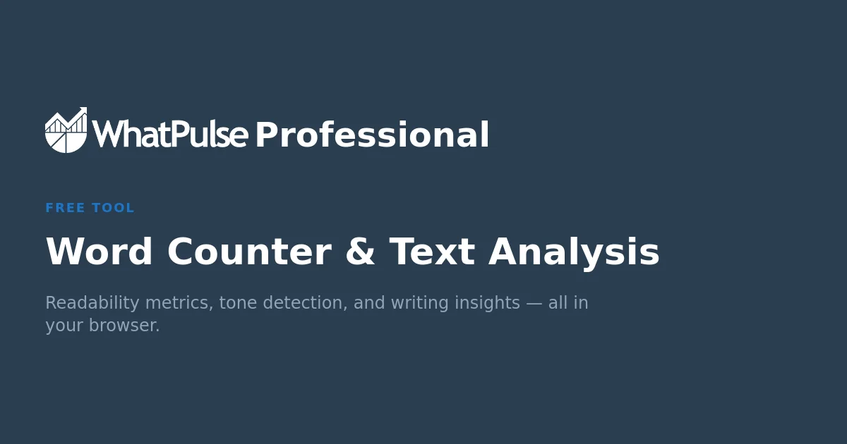 Word Counter & Text Analysis Tool - WhatPulse Professional